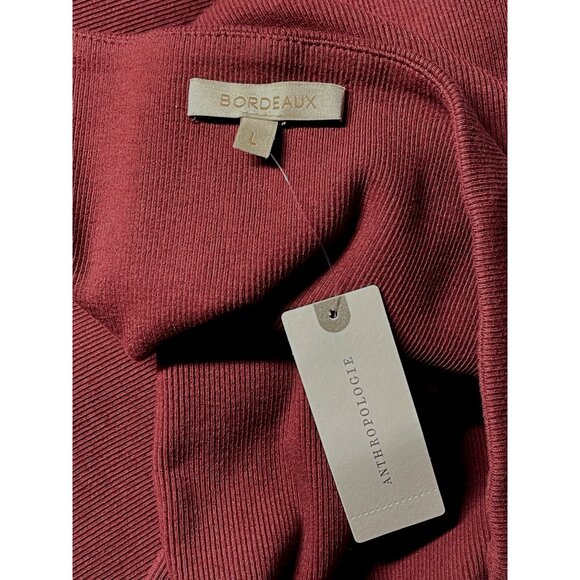 Anthropologie One-Shoulder Midi Dress Size L In Cocoa New with Tags - Picture 8 of 9